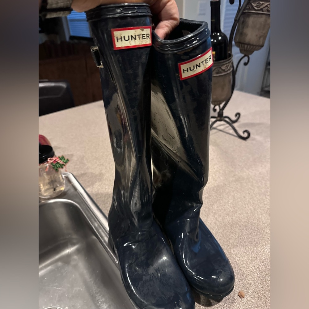 Navy High Hunter Boots